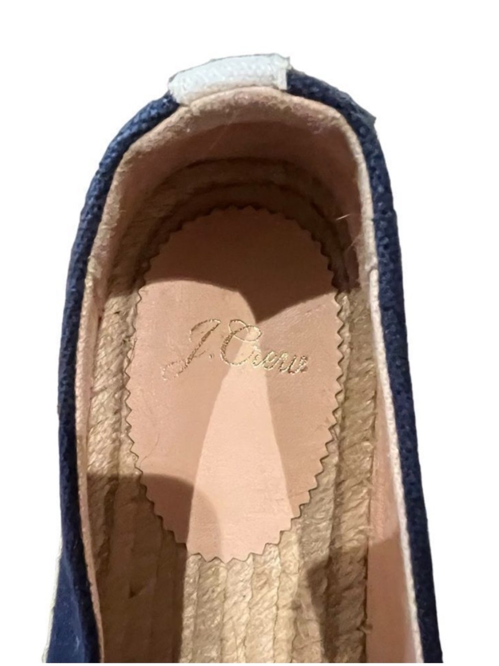 J Crew Women's Navy and White Canvas Espadrilles size 8.5 - Picture 4 of 15